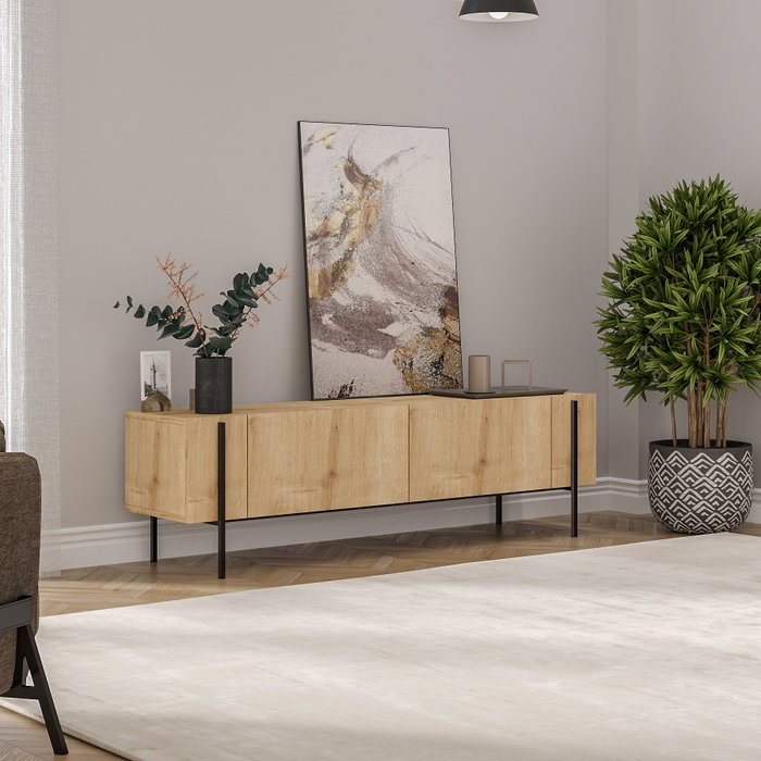 Hanah Home Soporte de TV Herman - Roble zafiro Hanah Home Soporte de TV Herman - Roble zafiro